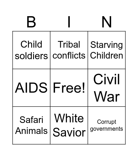 Cliché Bingo! Bingo Card