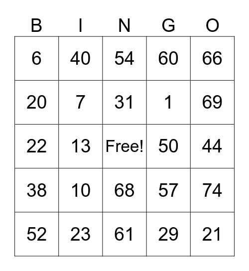 Ty's KMK Draft Lottery Bingo Card