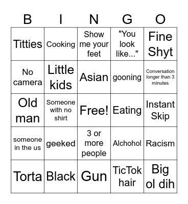 Ometv Bingo Card