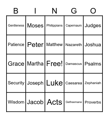 Bible BINGO for VBS 2025 Bingo Card