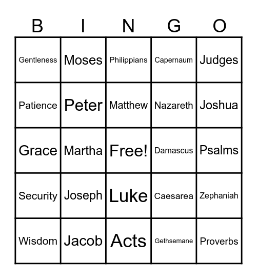 Bible BINGO for VBS 2025 Bingo Card