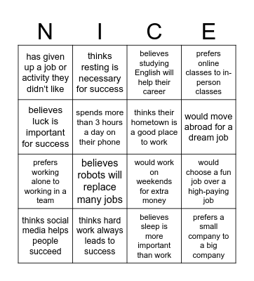 Find Someone Who… Bingo Card