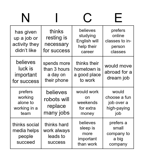 Find Someone Who… Bingo Card