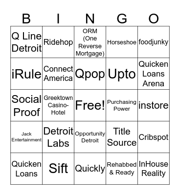 Family of Companies Bingo Card