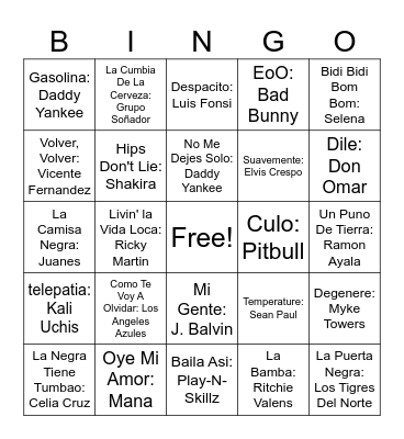 Cinco De Mayo Bingo Card