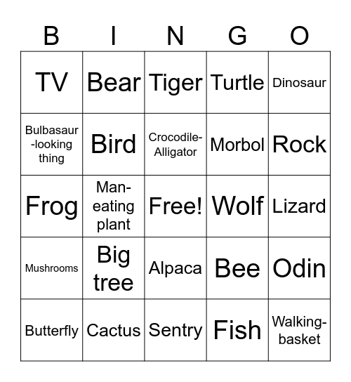 Bael crafting in the wild Bingo Card