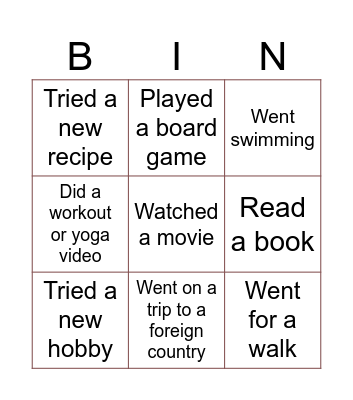 Meivakantie Bingo Card