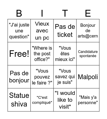 Service Desk Bingo Card