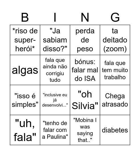 Coisinhas do Bruninho Bingo Card