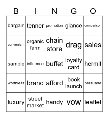 GOLD U5 Bingo Card