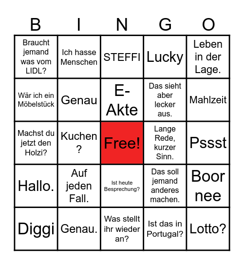 B Ü R O Bingo Card