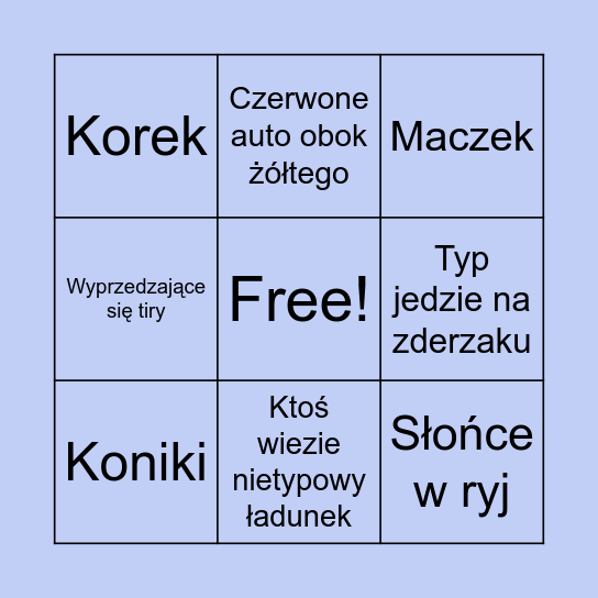 W trasie Bingo Card