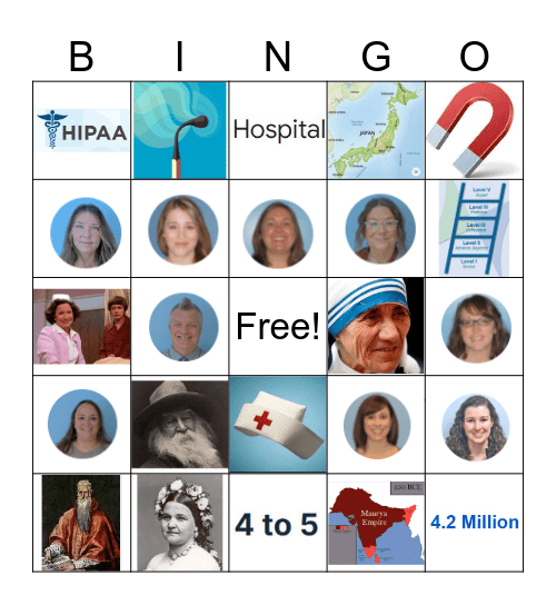 Nurses Week Bingo Card