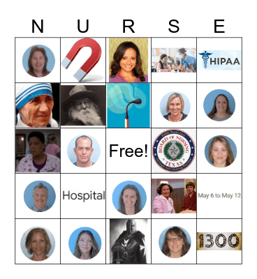 Nurses Week Bingo Card
