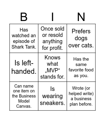 Icebreaker Bingo Card