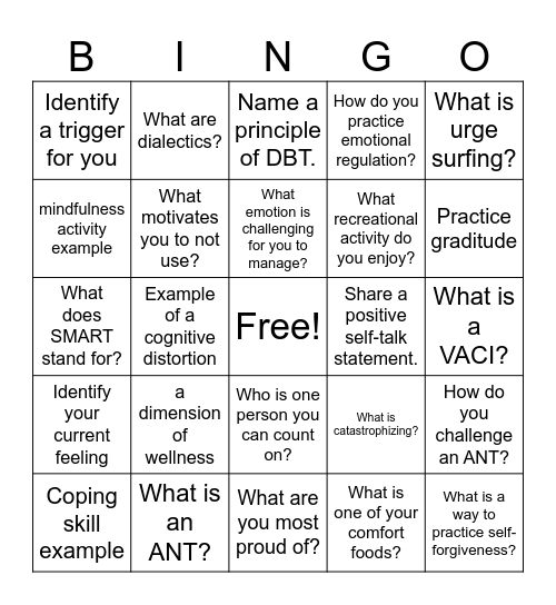 RPG Bingo Card