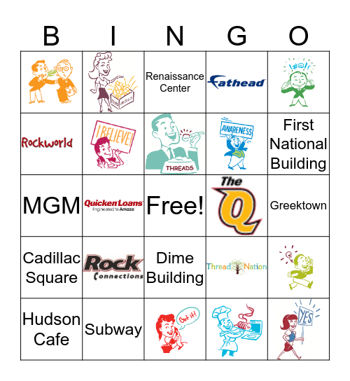 Downtown Detroit Bingo Card