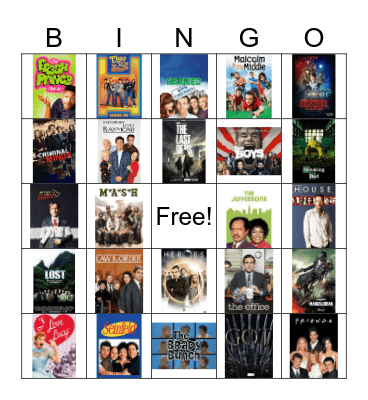 TV Shows Bingo Card