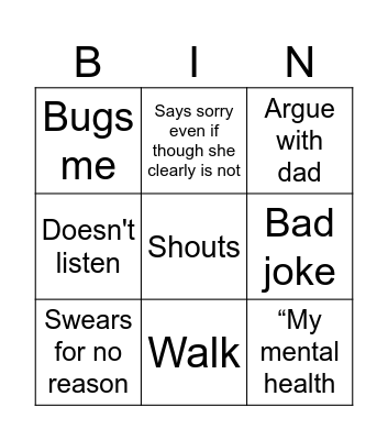 Pamela bingo Card