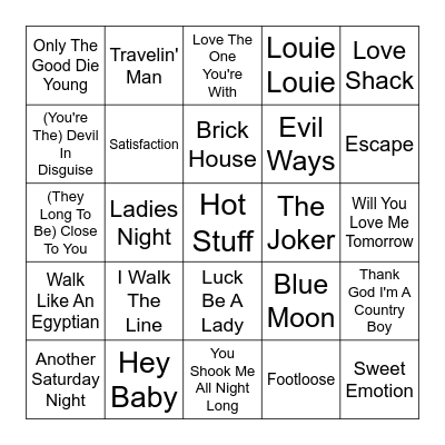 Music Bingo! Bingo Card