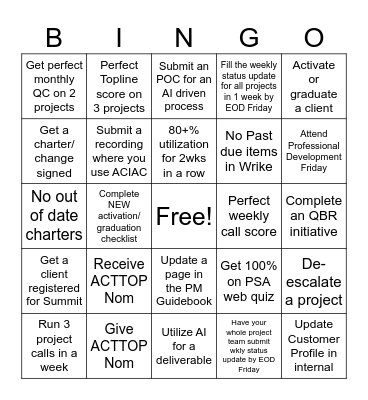 PM May Contest Bingo Card