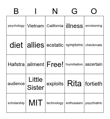 About Russell Bingo Card