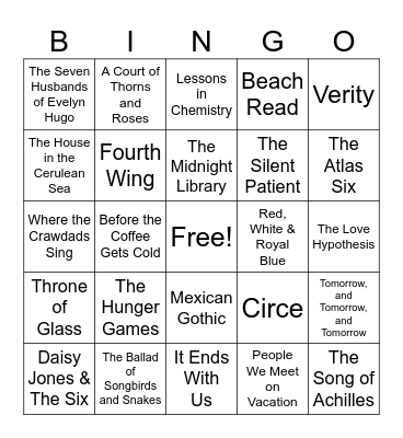Book Bingo Card