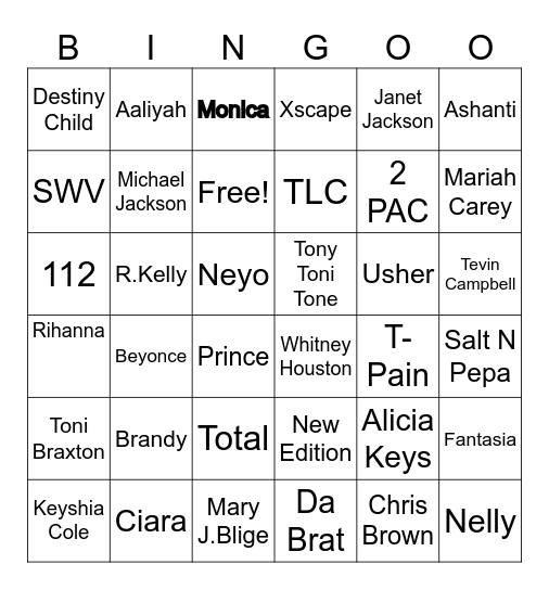 R & BINGO Card