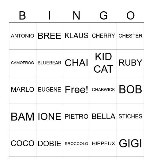 ACNH VILLAGERS(ICONS AND UGGOS) Bingo Card