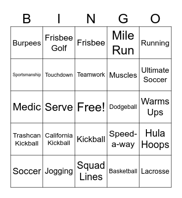 PE BINGO Card
