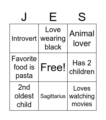 New Team Member Bingo Card