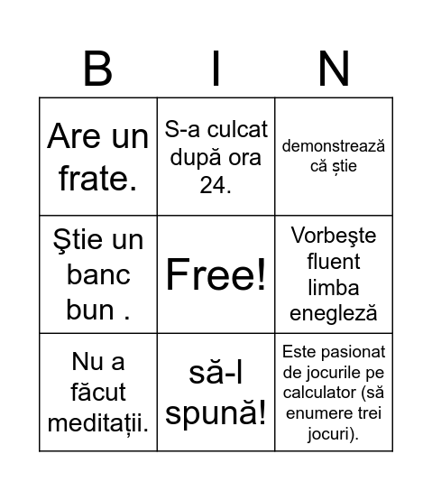 Bingo Card