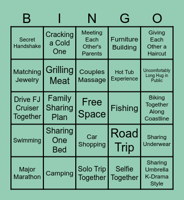 Alex & Andrew Bingo Card