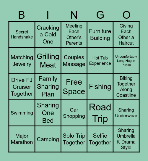 Alex & Andrew Bingo Card