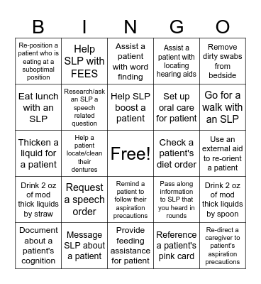 SLP Month Bingo Card