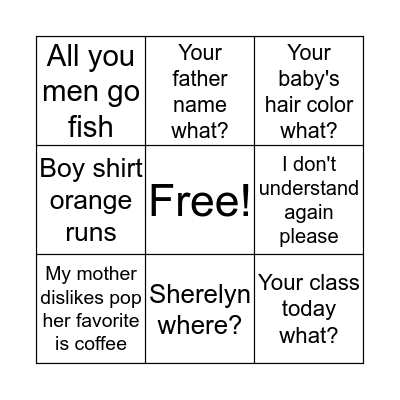 ASL BINGO Card