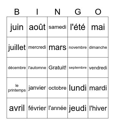 Kaylee Almonyte Bingo Card