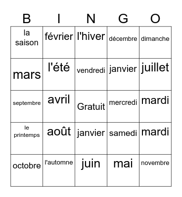Irvina Agnant Bingo Card