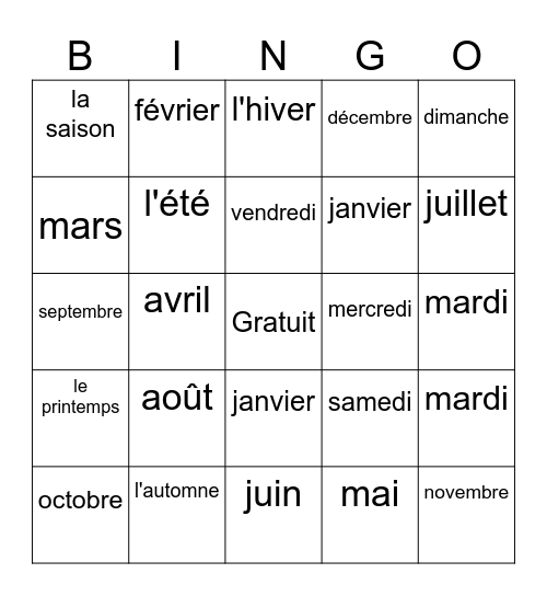 Irvina Agnant Bingo Card