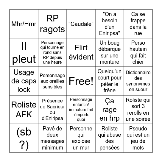 Observer le RP Astrub (fanmade) Bingo Card
