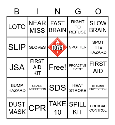SAFETY BINGO Card