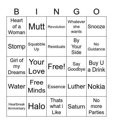 Music BINGO Card
