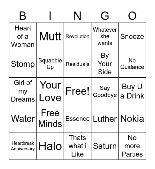 Music BINGO Card