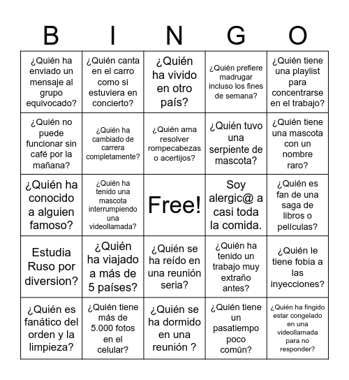 HRP-CMT-T&E Bingo Card