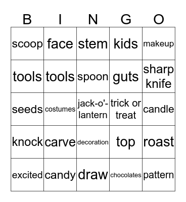 Halloween Bingo Card