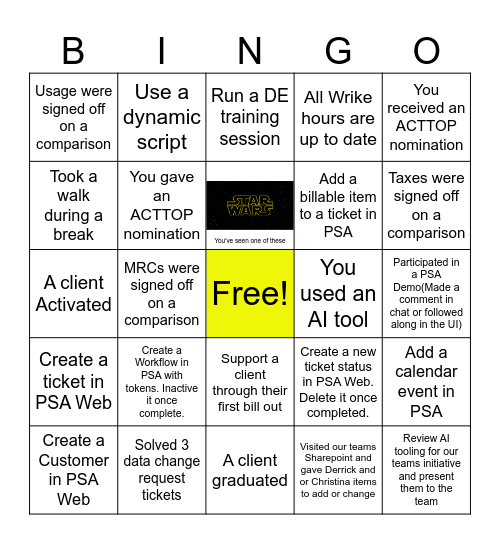 DE BINGO (May Activity) Bingo Card