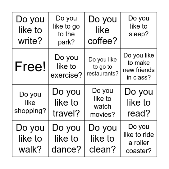 Likes_Literacy Bingo Card