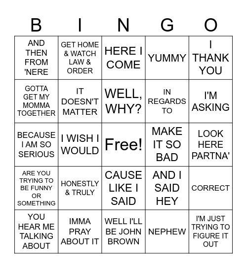 LANIE BINGO Card