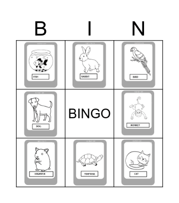 ANIMALS BINGO Card
