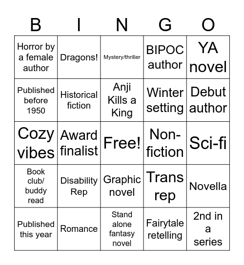 BRK Book Bingo Card